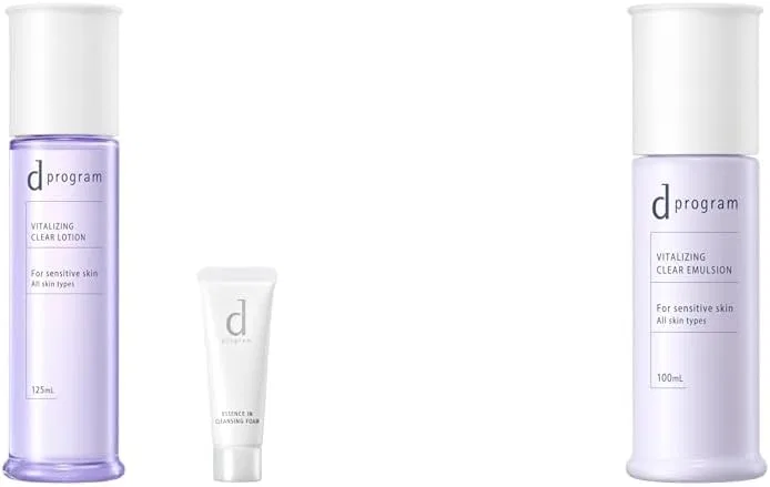 Набор для ухода за кожей лица Shiseido d Program Vitalizing & Clear Lotion EX 125 мл + Эмульсия EX 100 мл + Очищающее средство 20 г