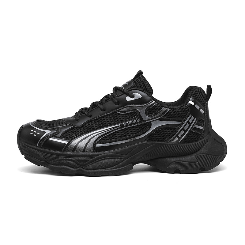

Низкие массивные кроссовки для мужчин, увеличивающие рост, устойчивые к истиранию, легкие и дышащие WARRIOR, черный