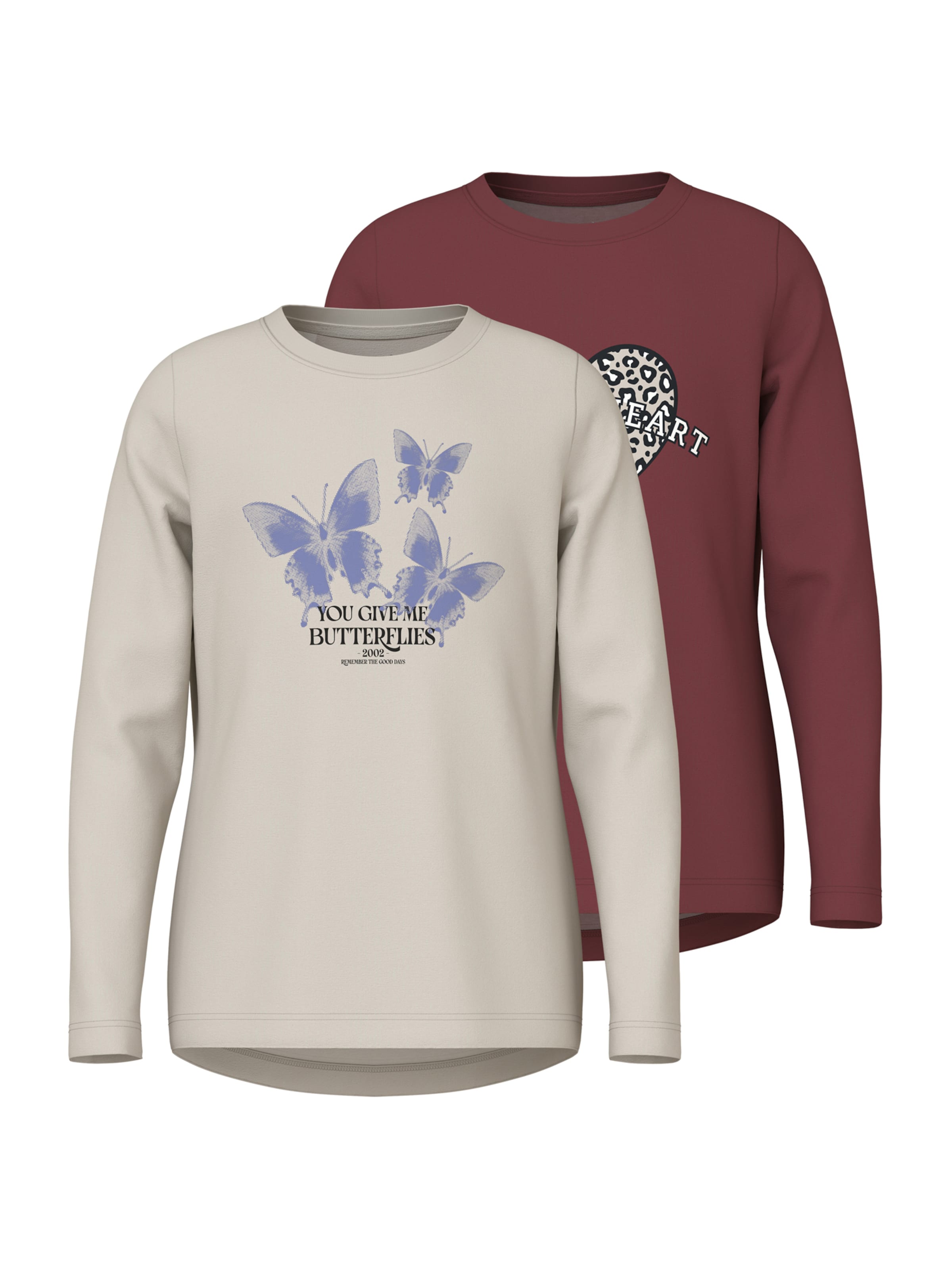 

NAME IT Лонгслив 'NKFVIX' в цвете гридж, винно-красная