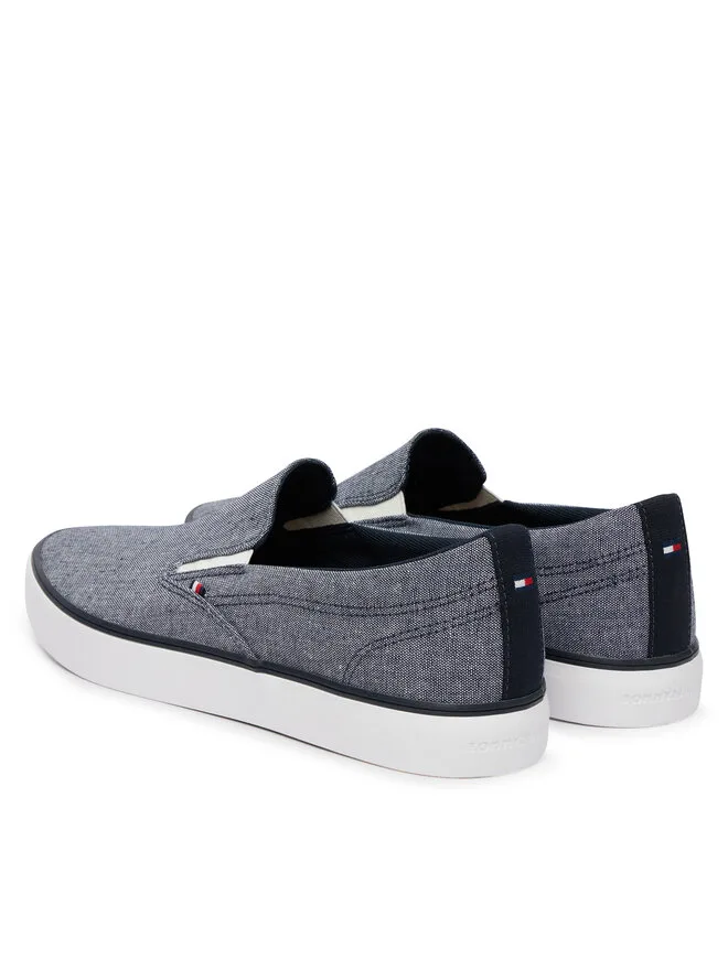 Tommy Hilfiger Кроссовки Harlem Core II Slip On из ткани шамбре FM0FM05819, синие — фото 3