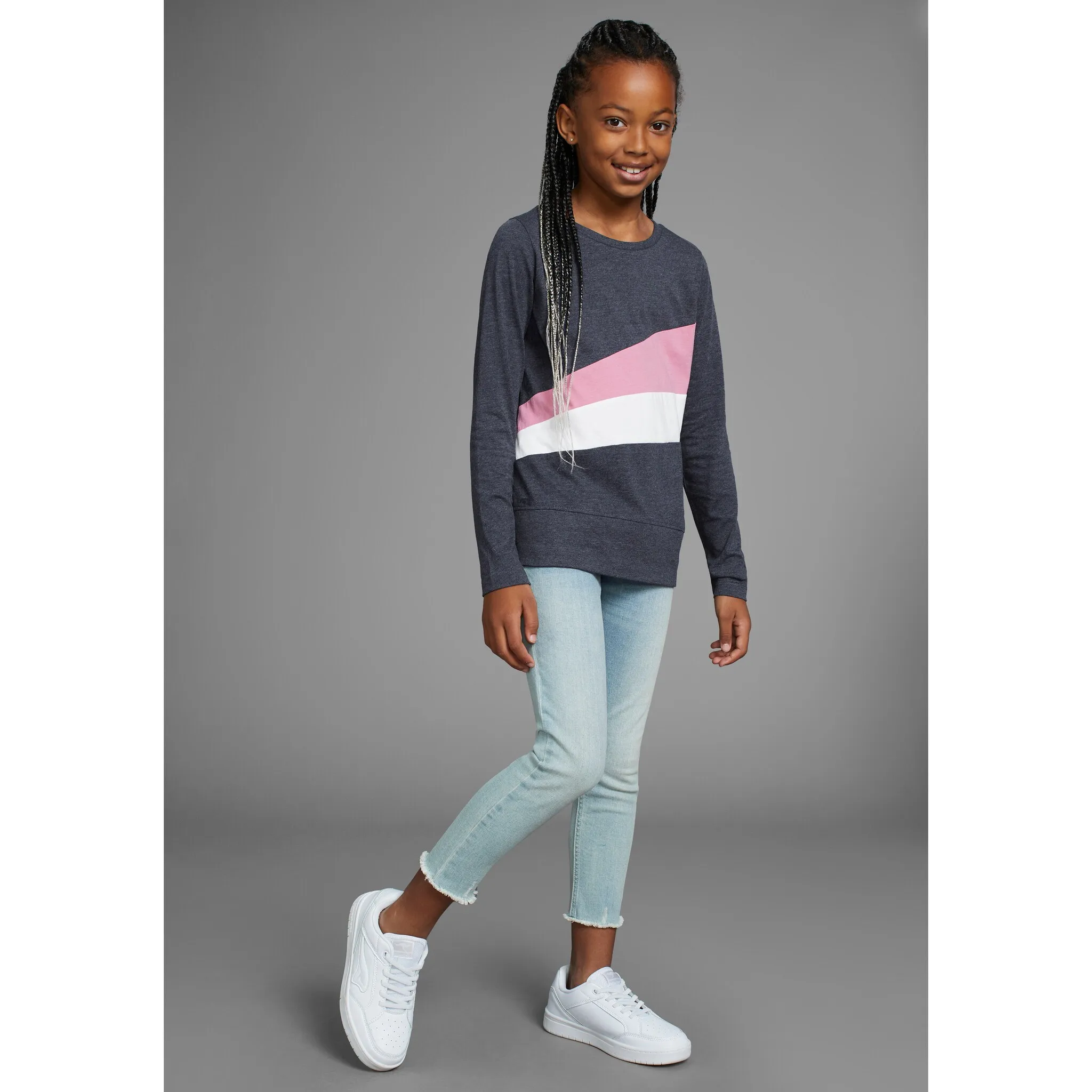 Рубашка KangaROOS с длинными рукавами «с классными цветовыми блоками», с логотипом «Кенгуру» и вышивкой, цвет marine-colorblocking — фото 4