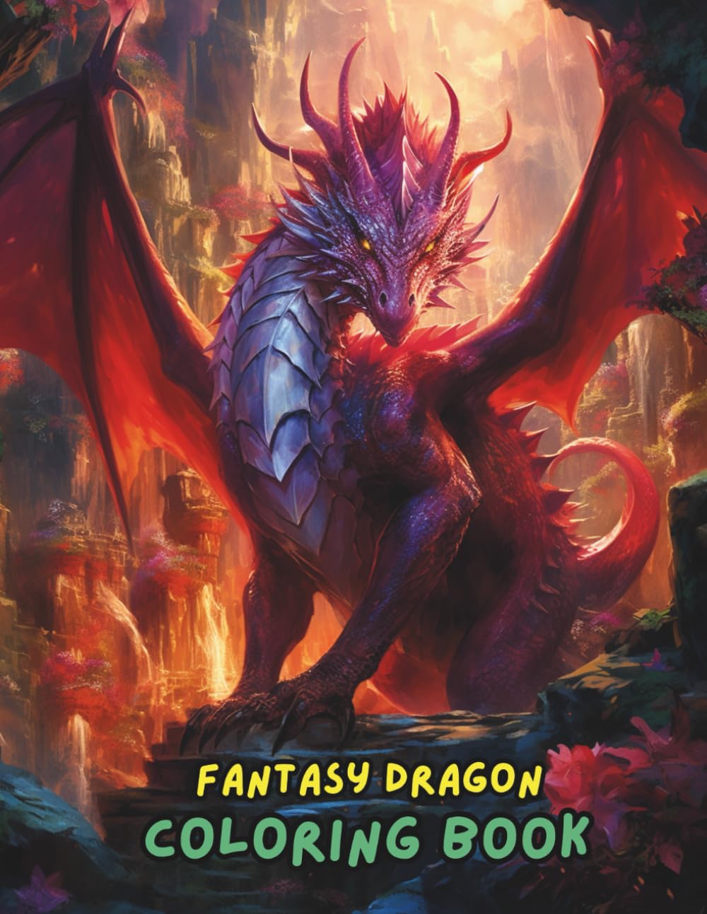 

Fantasy Dragon Coloring Book: Magical Dragons, Fire-Breathing Creatures, Mythical Beasts, Castles, Warriors & Legendary Scenes for Stress Relief and Relaxation (Independently published)