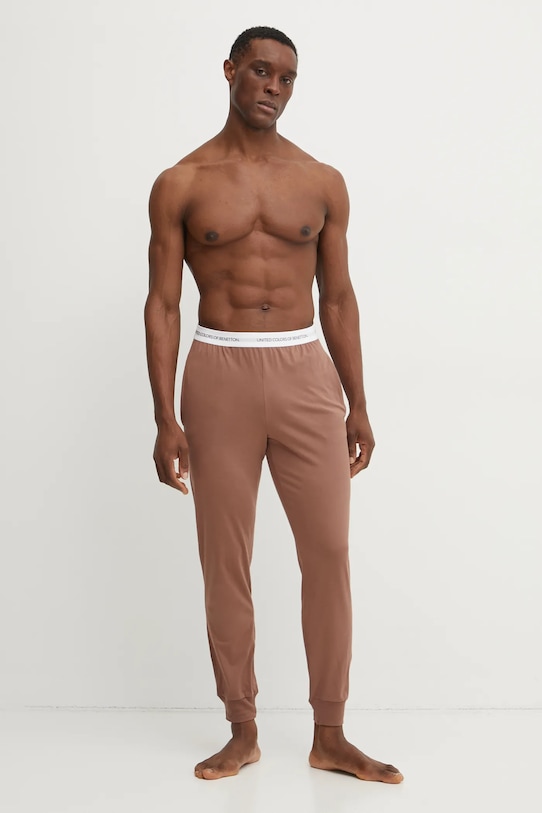 

Хлопковые пижамные брюки United Colors Of Benetton, коричневый