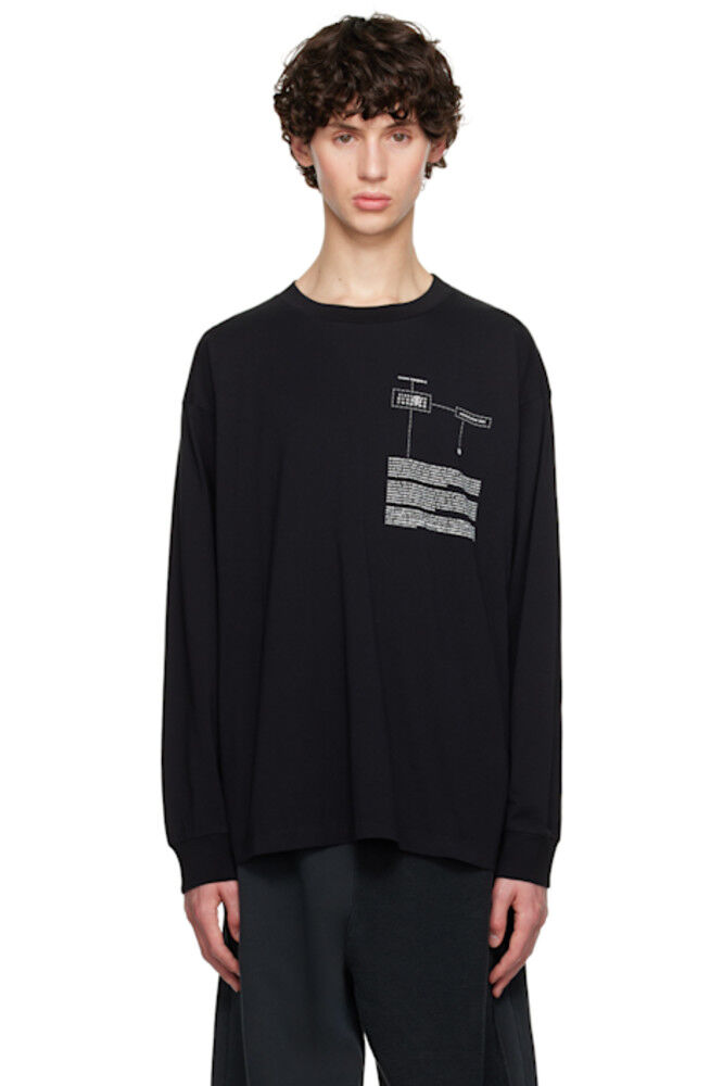 

Черная футболка с длинным рукавом и принтом MM6 Maison Margiela