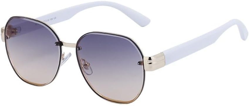 

Женские солнцезащитные очки без оправы круглой формы, роскошные винтажные солнцезащитные очки неправильной формы для мужчин, металлические оправы, очки с защитой от УФ-излучения UV400 TYUVIVO, C4goldwhite