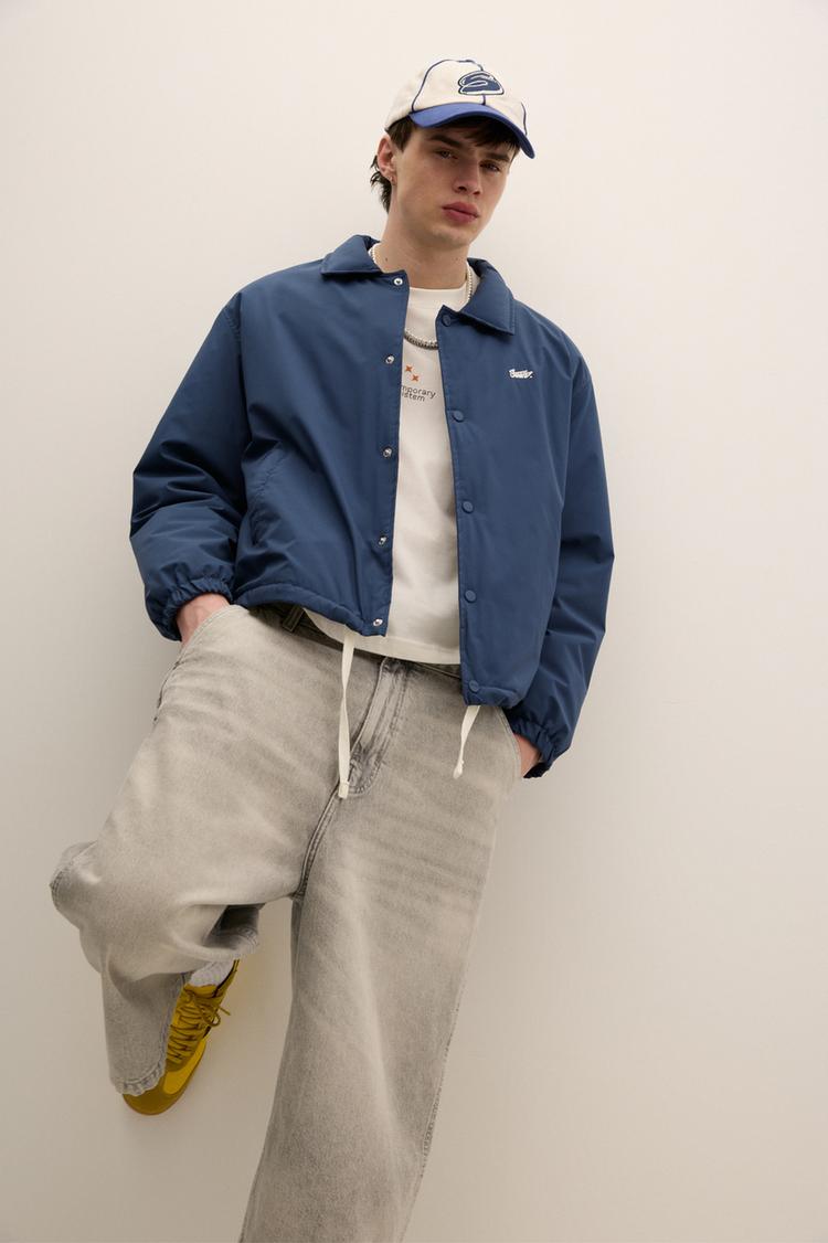 

Легкая куртка stwd с рисунком на спине Pull And Bear, синий