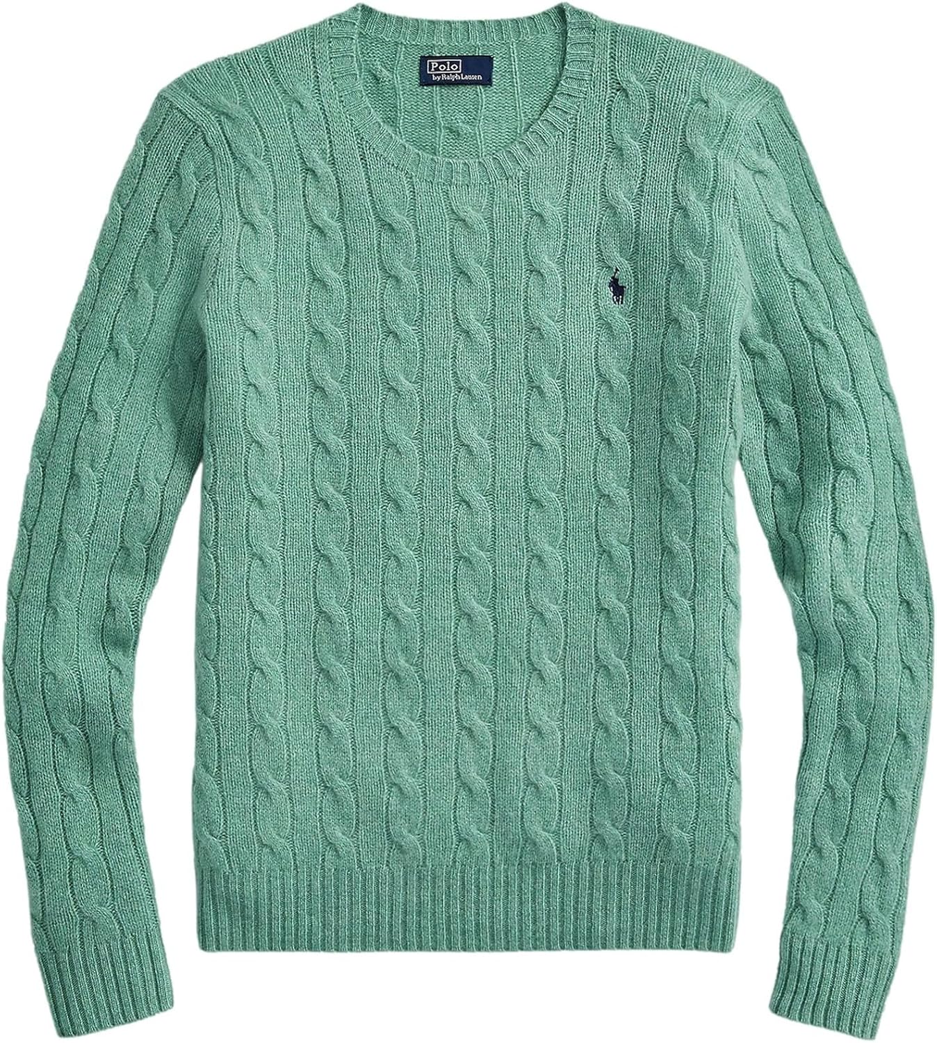 

Polo Ralph Lauren мужской свитер из хлопка с косой вязкой, Pomatic Green Heather