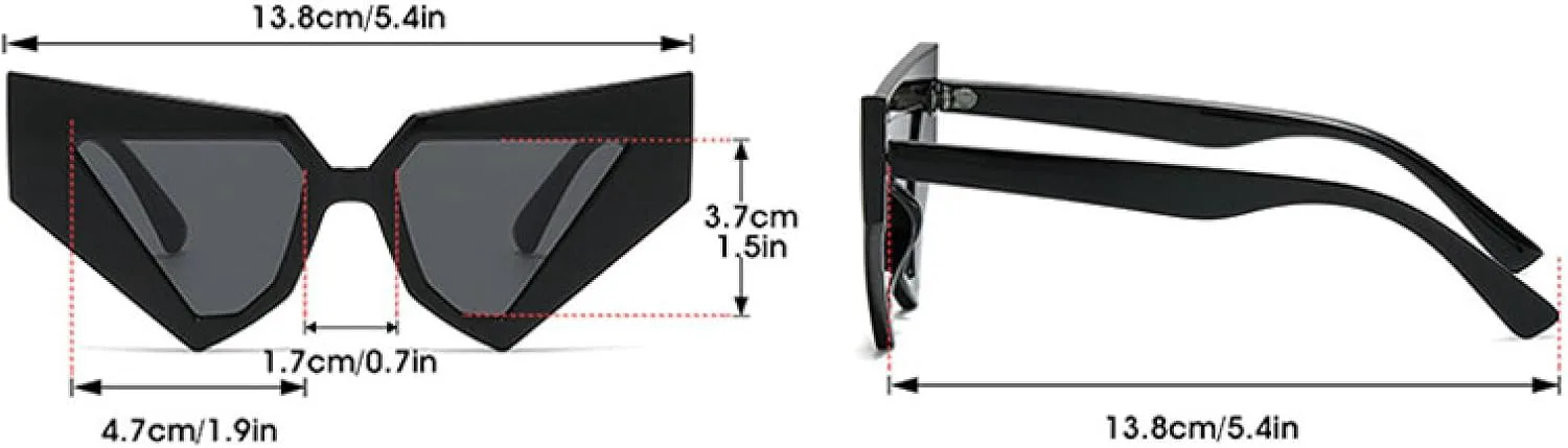 

Солнцезащитные очки с защитой от УФ-излучения UV400 | Черные «кошачий глаз» для женщин и мужчин | Для занятий спортом на открытом воздухе и вождения DSVIGF, Red-gray