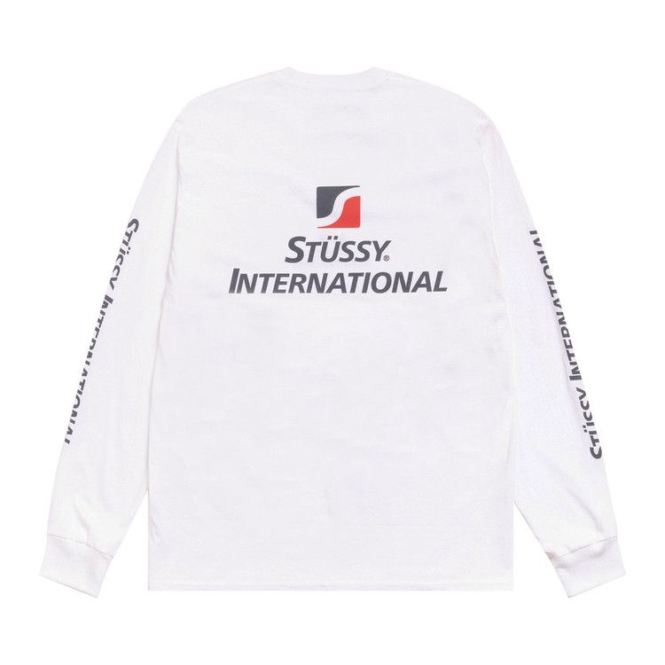 Футболка Stussy International Long-Sleeve Tee 'White' — фото 2