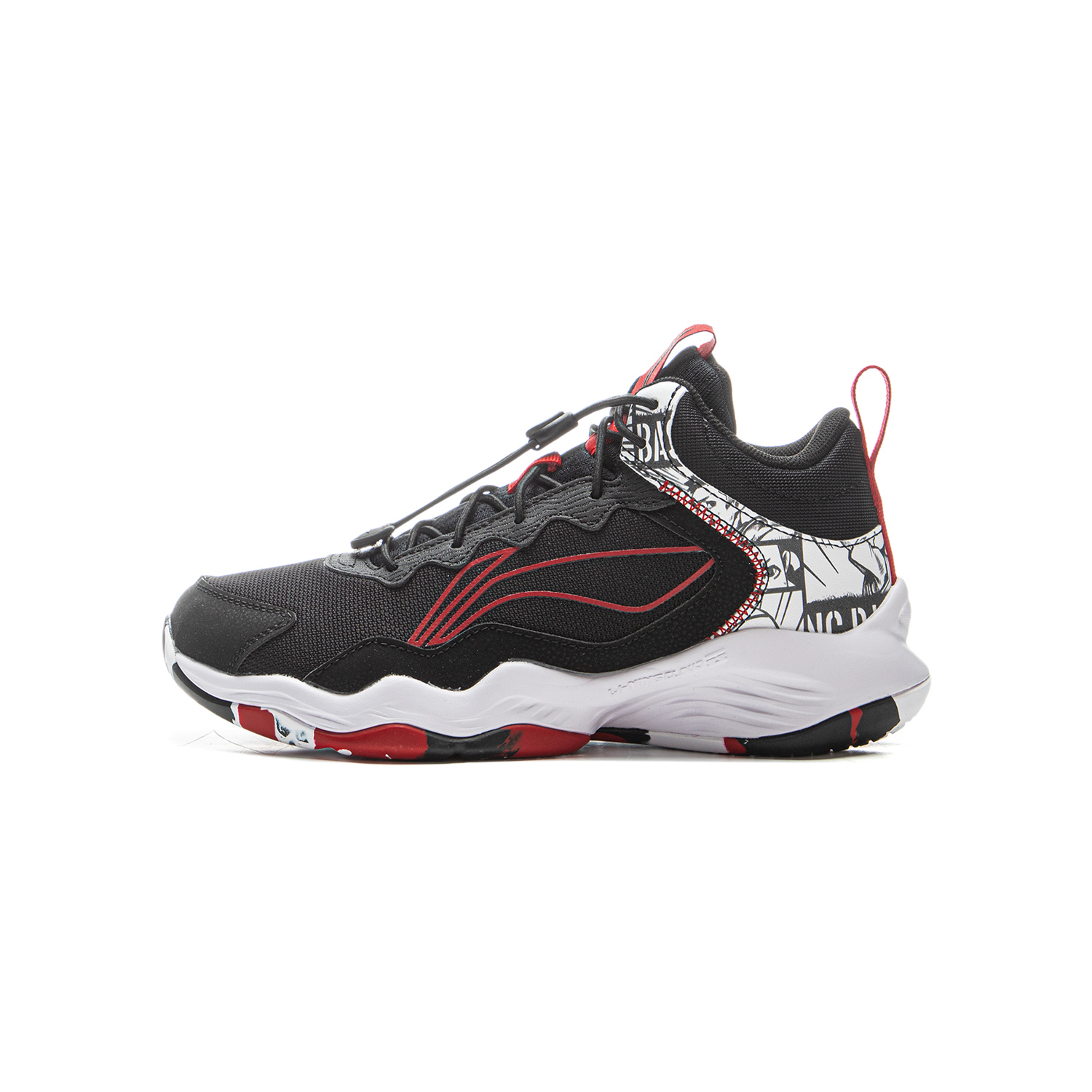 

LINING YOUNG Баскетбольные кроссовки Pioneer Spirit I TD Shock Absorbers Rebound Low, черные, красные, детские