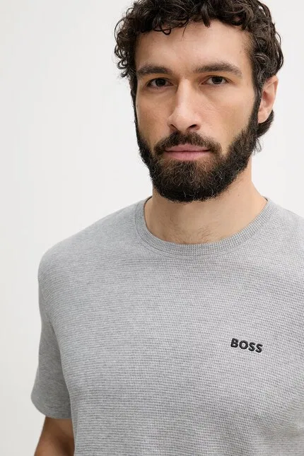 Футболка мужская Waffle T-Shirt BOSS, серый — фото 4