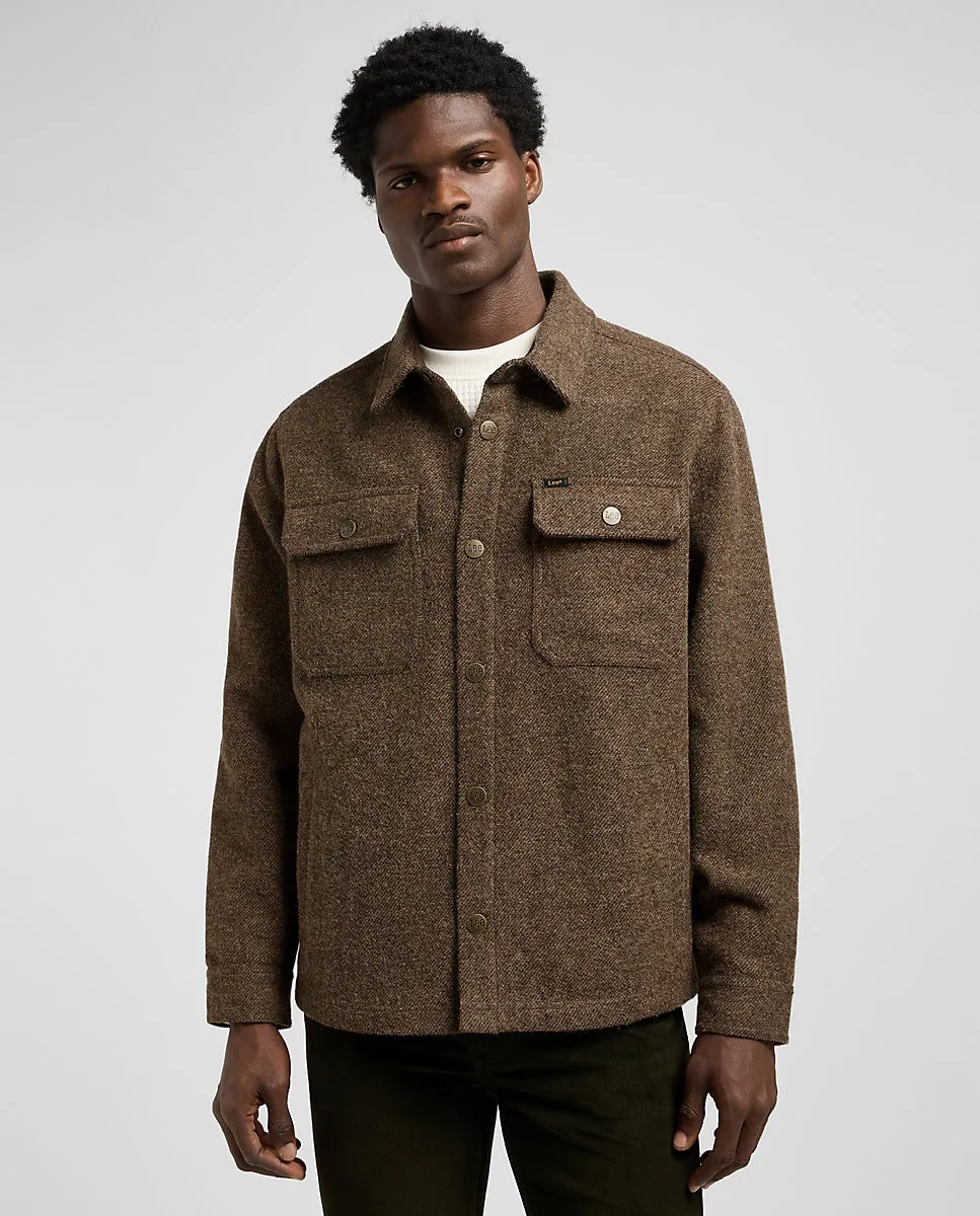 

Мужская рубашка свободного кроя с двумя карманами на груди Lee, коричневый