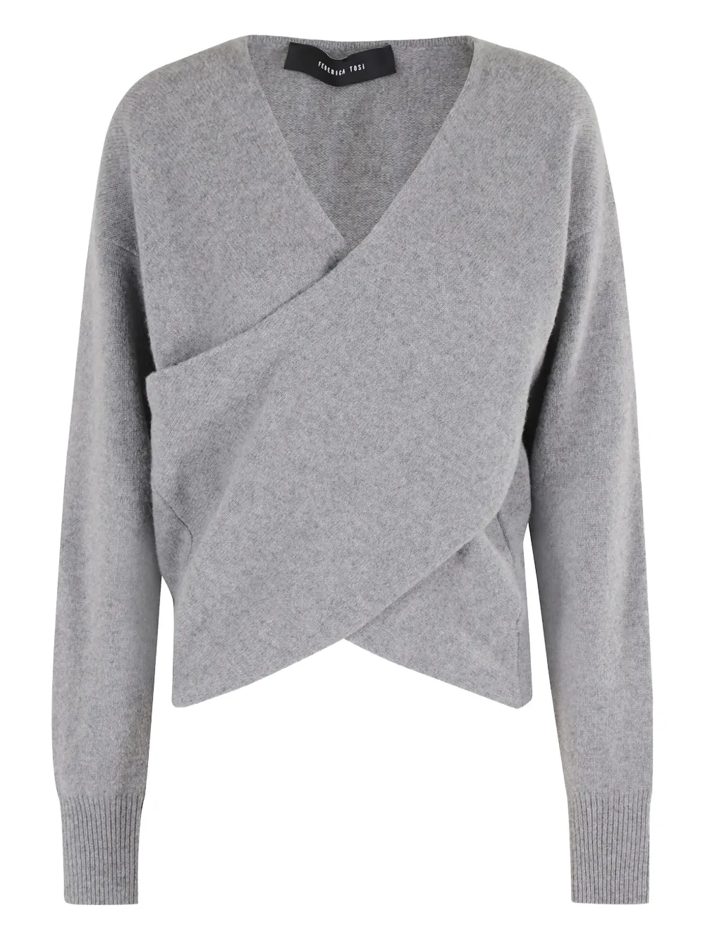 

Перекрещенный свитер с длинными рукавами Federica Tosi, серый