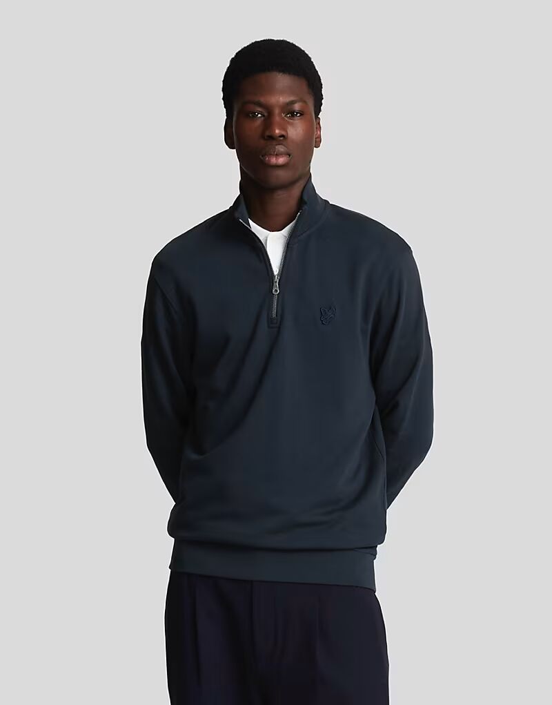 

Толстовка Tonal Eagle с застежкой-молнией на четверть дюйма, темно-синего цвета Lyle & Scott