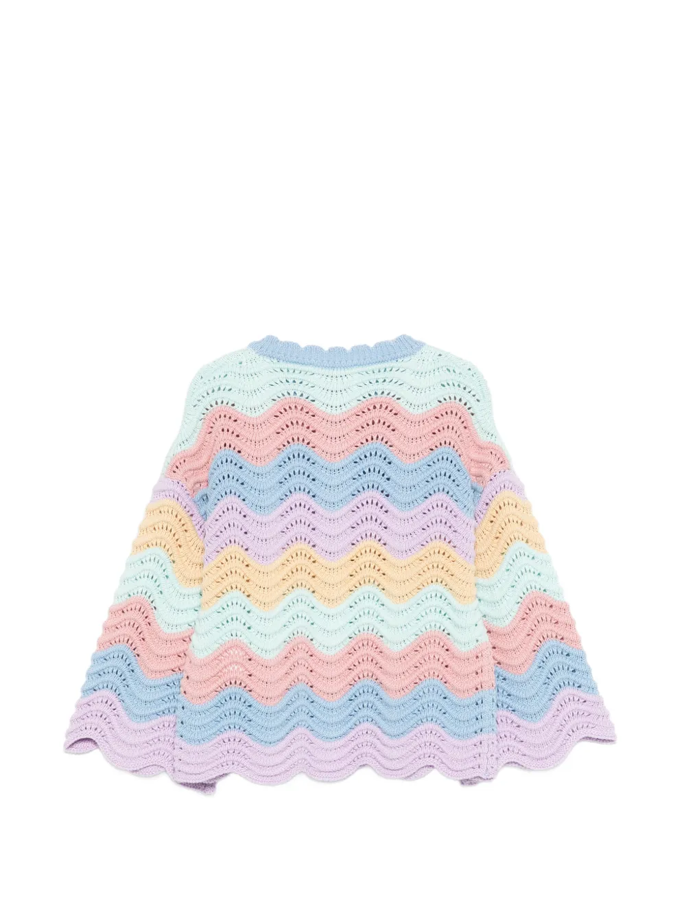 Многоцветный кардиган с зубчатым краем Stella Mccartney Kids, синий — фото 2
