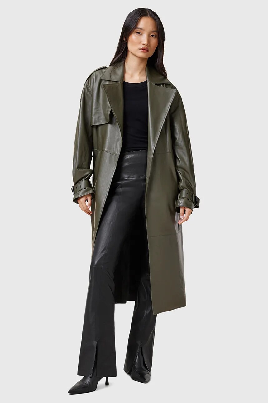 

Кожаные брюки AllSaints CORA, черный