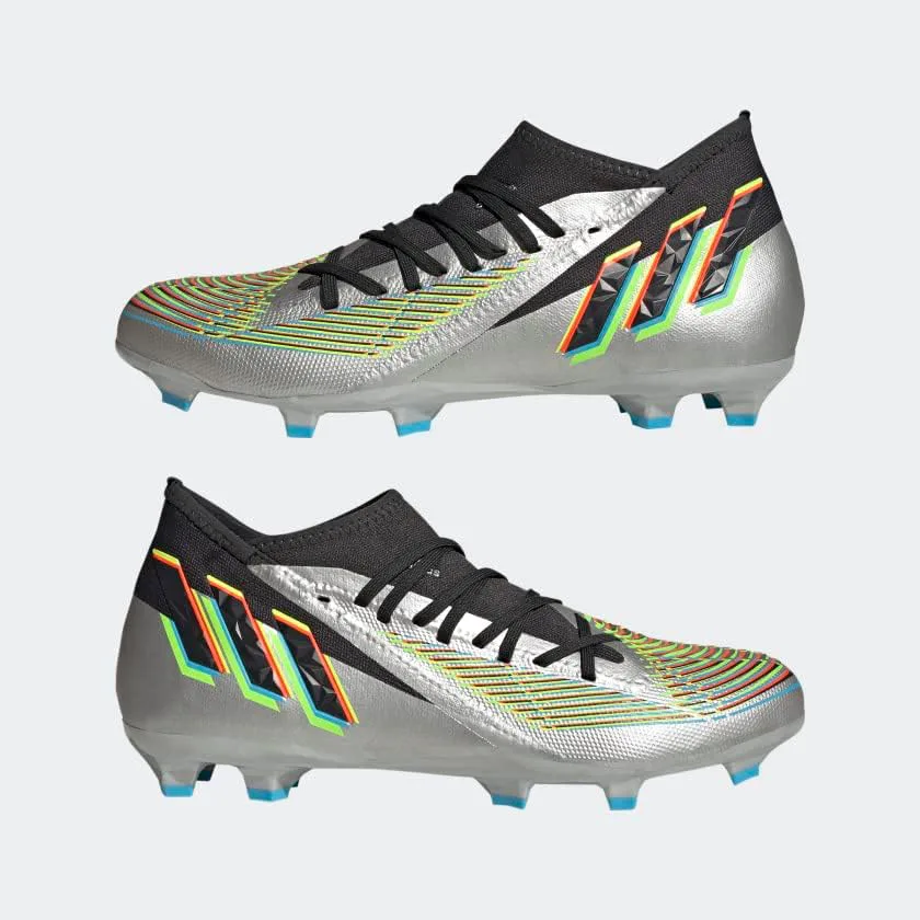 Футбольные бутсы Adidas Predator Edge.3 для твердого грунта, мужские, металлик/черный — фото 4