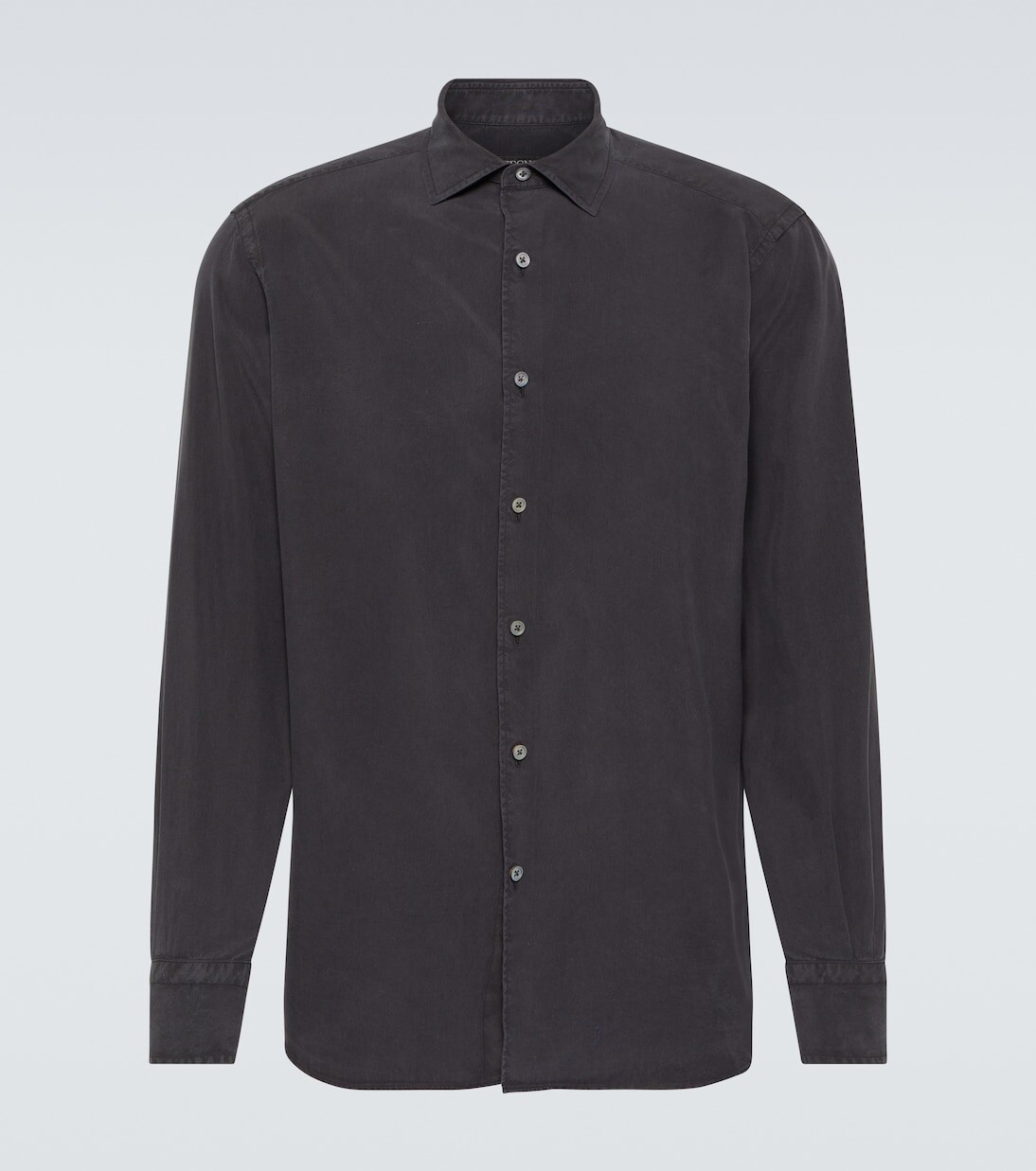 

Шелковая оксфордская рубашка Zegna, синий