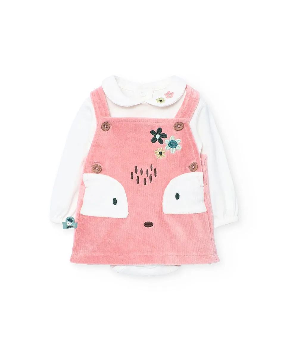 

Набор для малыша боди и вельветовое платье Boboli, светло-розовый