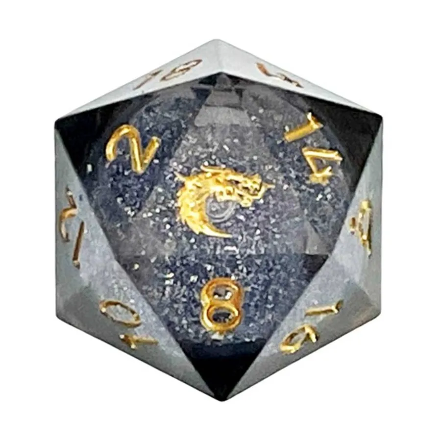 

35мм d20 - Обсидиановая ярость, Liquid Infused Dice