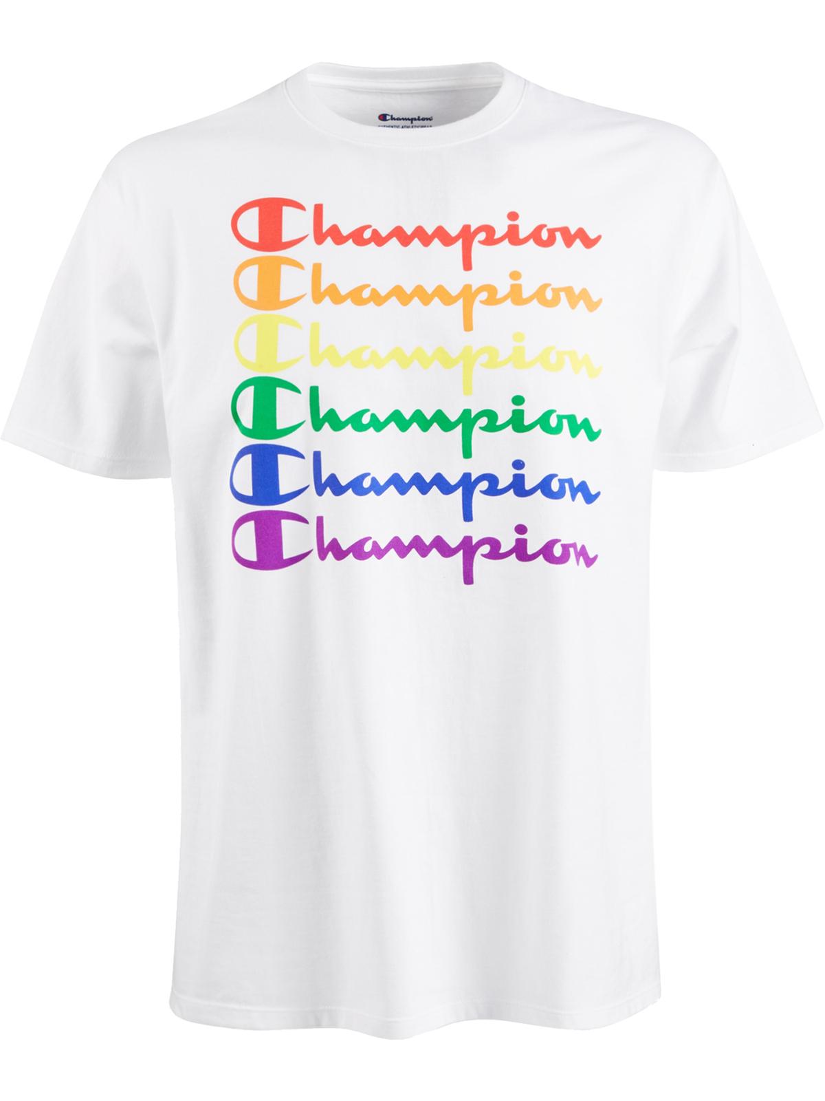 

Футболка мужская меланжевая с круглым вырезом и логотипом Champion, белый