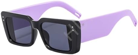 

Солнцезащитные очки прямоугольной формы 2027 года для женщин, ретро-очки для мужчин, двухцветные солнцезащитные очки с защитой от УФ-излучения UV400 MTZJH, C3 Black Purple