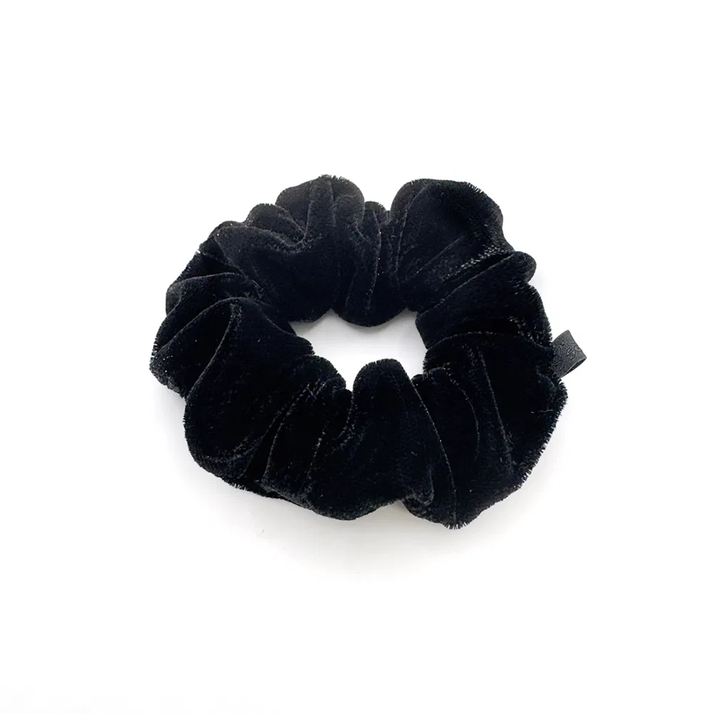 Резинка для волос Mini Shimmer Velvet Hair Scrunchie, S'SECONDO, чёрный