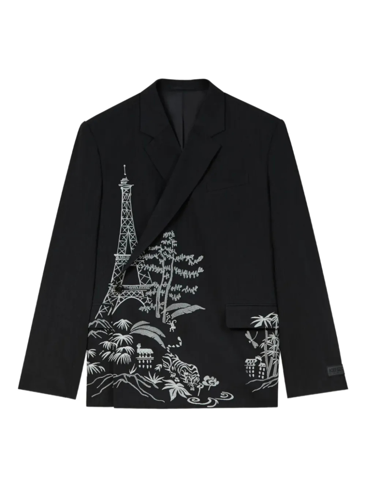 

Однобортный блейзер Kenzo, черный