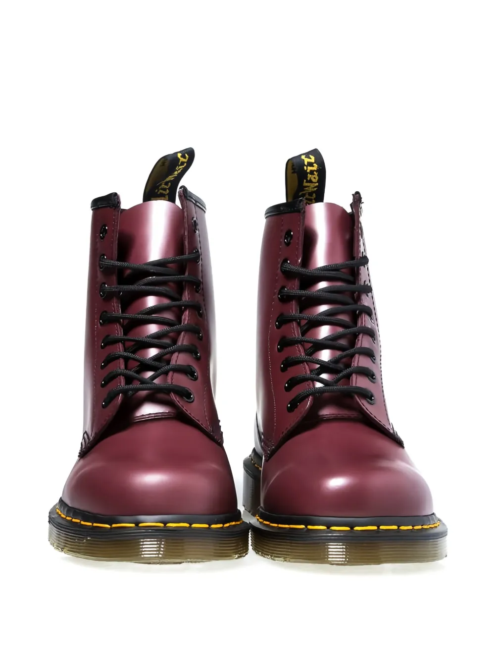 Мужские ботинки Dr. Martens на шнуровке кожаные, бордовый — фото 2