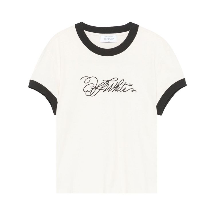 

Футболка Off-White Logo Embroidered T-Shirt 'White Asparagus', белый