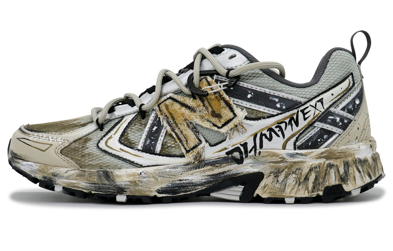 

New Balance Кроссовки для бега NB 410 V5 unisex низкие серый белый черный коричневый принт distressed graffiti