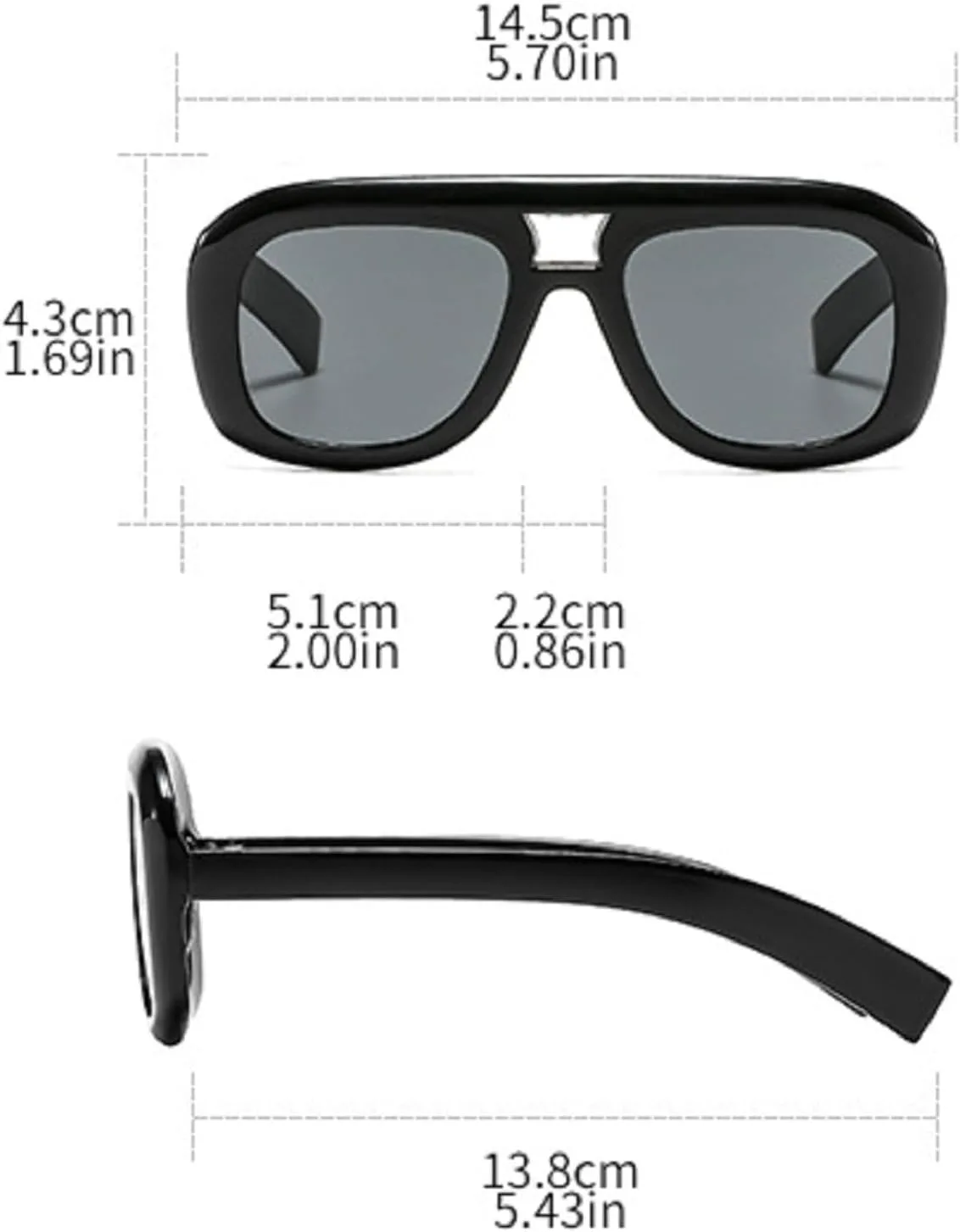 

Солнцезащитные очки в стиле ретро квадратной формы для женщин и мужчин, увеличенного размера с двойной перемычкой, модные солнцезащитные очки-пилот mincl, C2