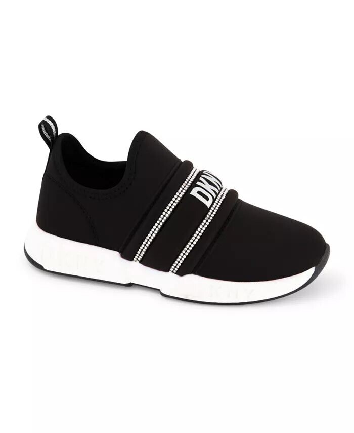 

Спортивные эластичные слипоны с логотипом Little Girls Dkny, черный