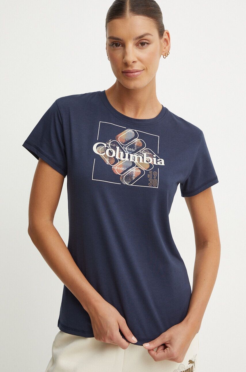 

Спортивная футболка Sun Trek SS с графическим рисунком Columbia, темно-синий