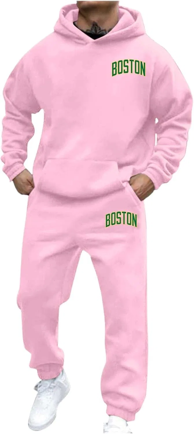 Мужской спортивный костюм с принтом, Boston-light Pink