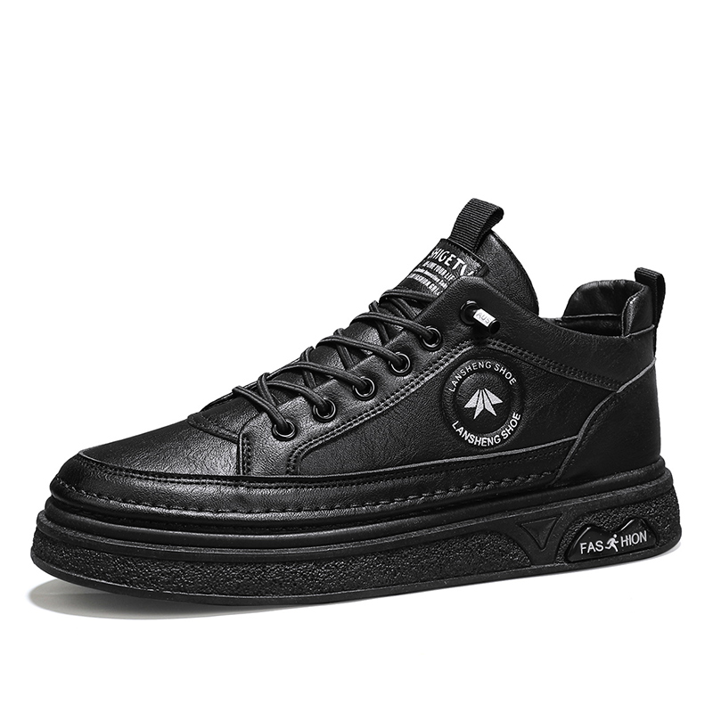 

TONYBEAR Скользоустойчивые водонепроницаемые мужские скейтерские кеды низкие черные, цвет Black