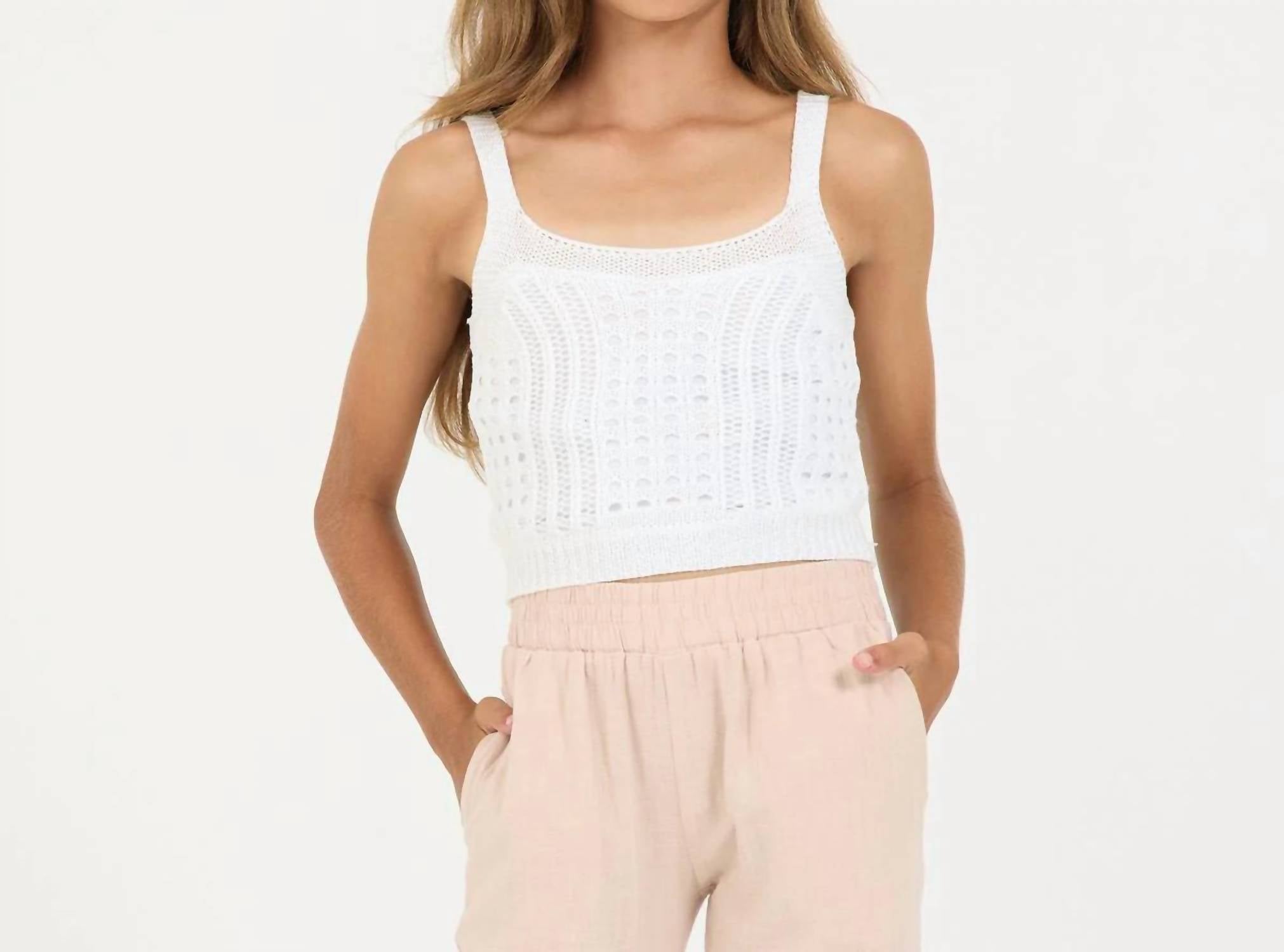 

Детская вязаная майка белого цвета Vintage Havana