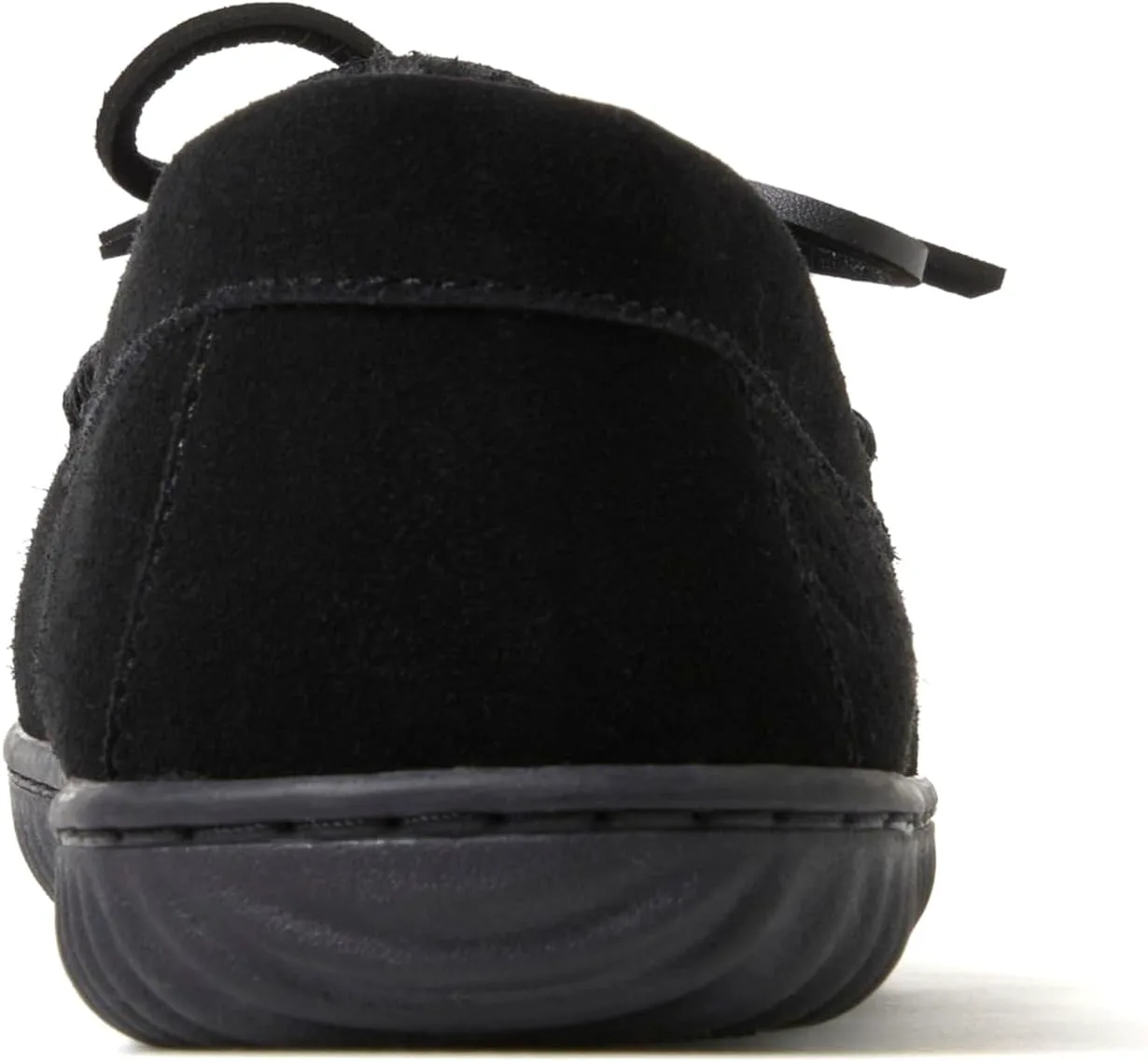 Мужские мокасины Dearfoams Hudson из натуральной замши с мемори-пенной стелькой и шнурками, черный — фото 4