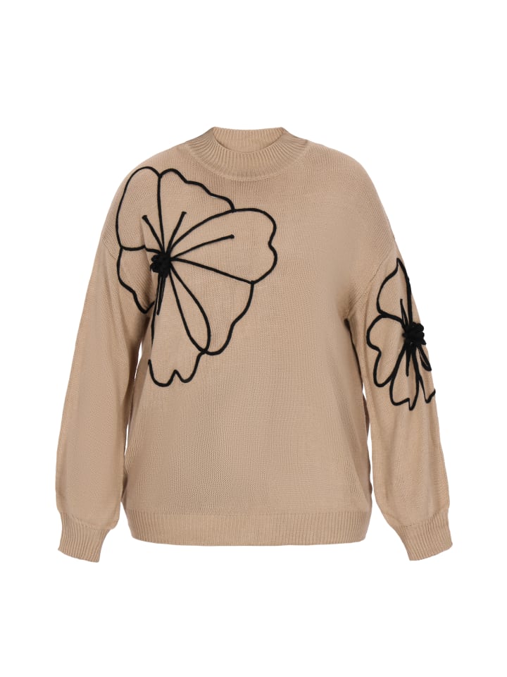 

Женский свитер больших размеров коричневого цвета Sidona