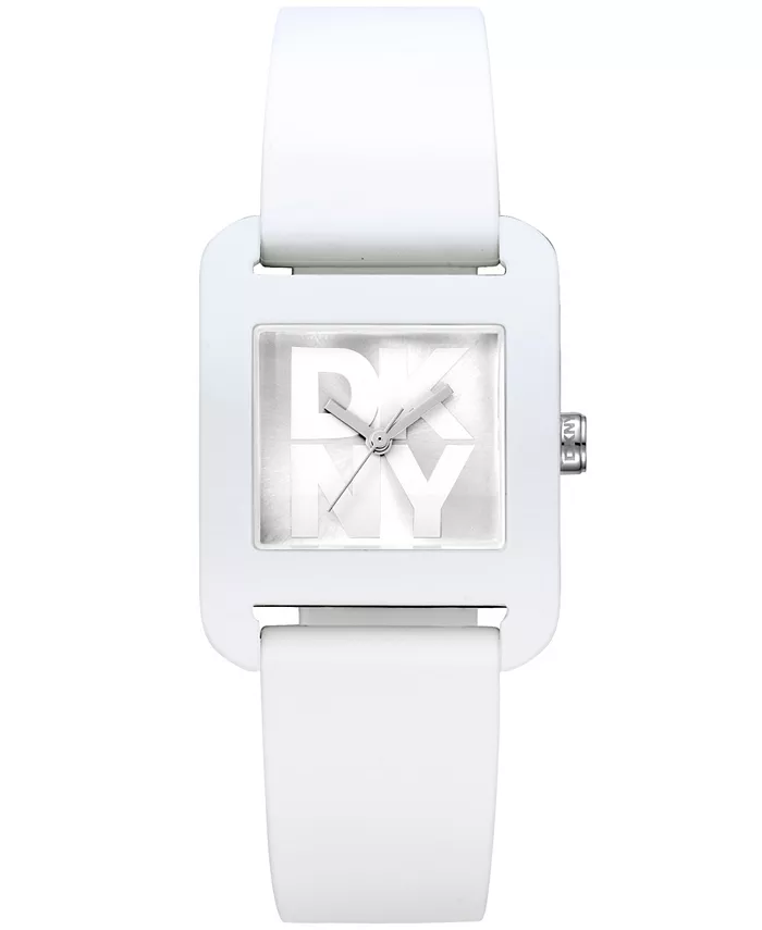 

Женские городские спортивные часы с белым силиконовым ремешком, 37 мм DKNY