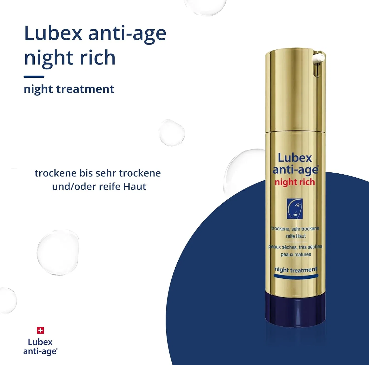 Крем для лица SPF LUBEX ANTI-AGE Ночной с ретинолом и гиалуроновой кислотой от night rich — фото 2