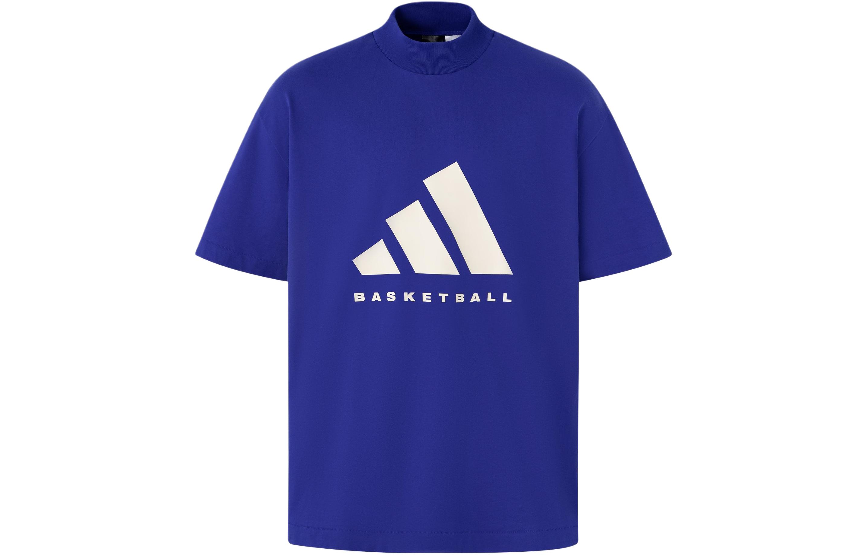 Футболка баскетбольная с принтом логотипа Adidas, ярко-синяя — фото 2