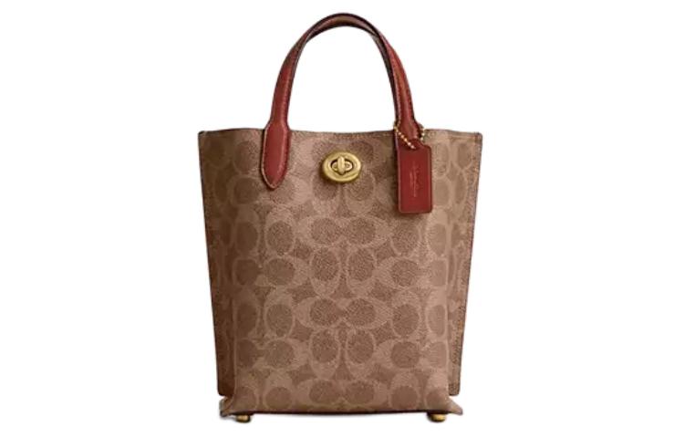 

Сумка через плечо Willow Cow Leather Crossbody Handbag Trumpets женская из кожи, цвет латунь, корица и ржаво-красный COACH