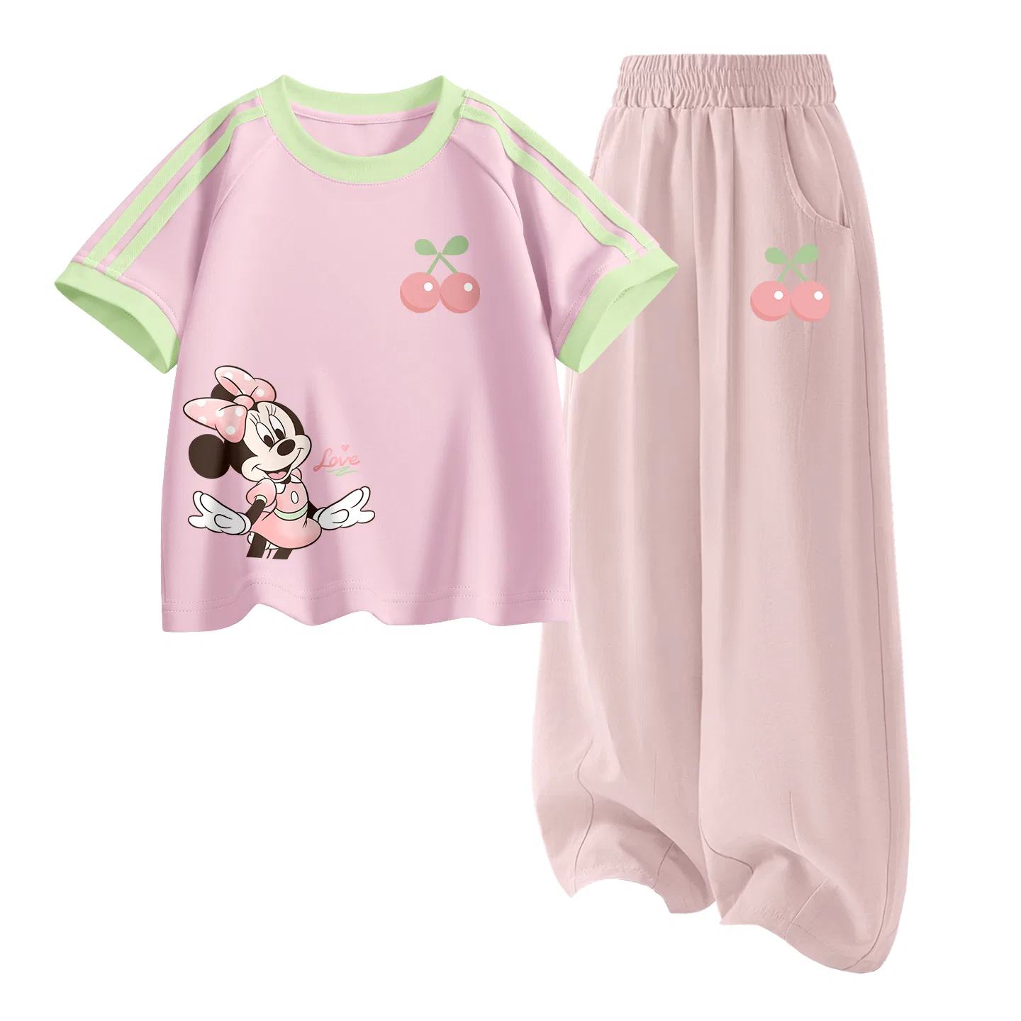 Детский спортивный костюм Casual Sportswear 2 Piece Set Disney, Di Elegant Cherry Mousse Pink+Di Cherry Rose Pink