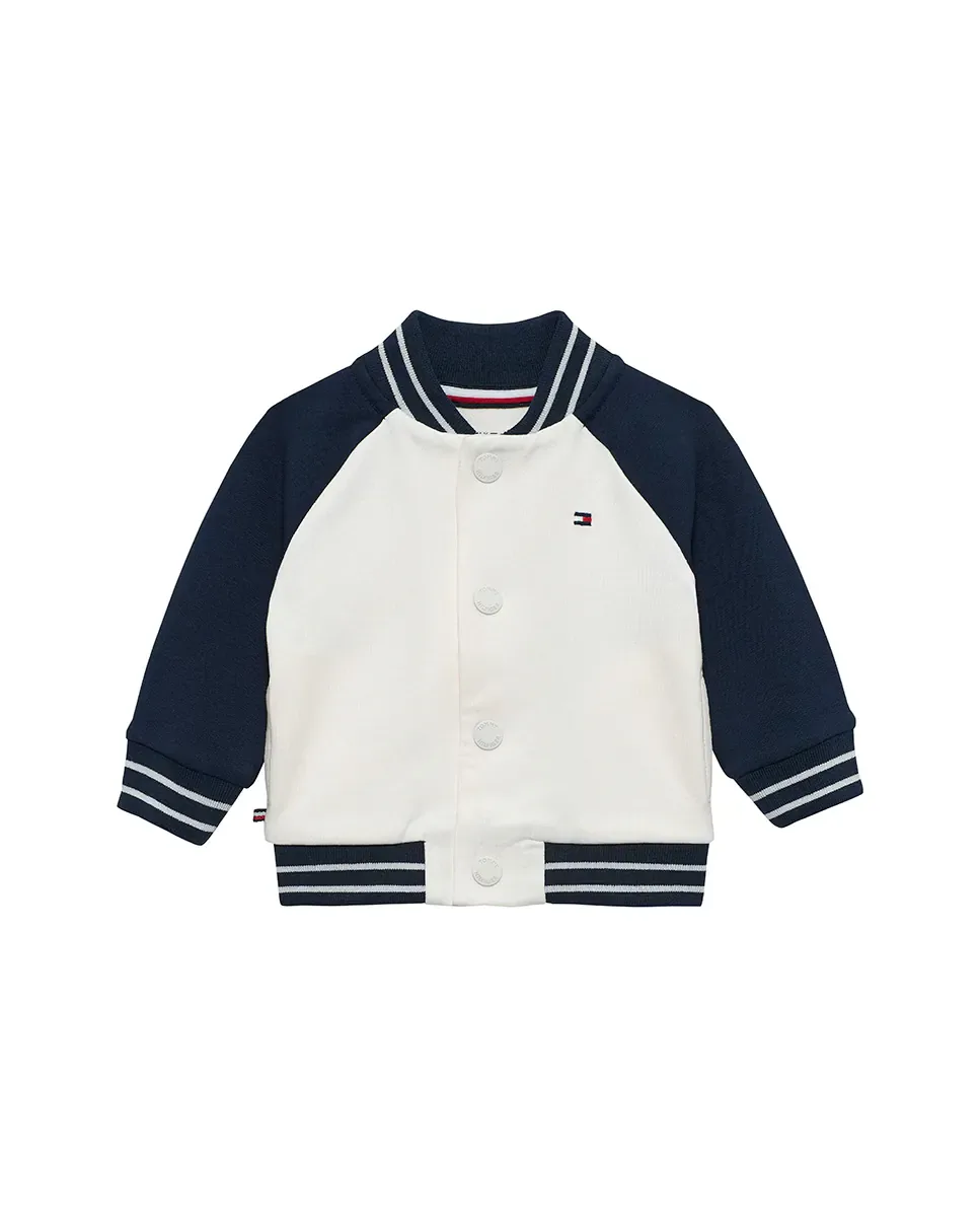 Толстовка для мальчика в стиле бомбер с логотипом на спине Tommy Hilfiger, синий