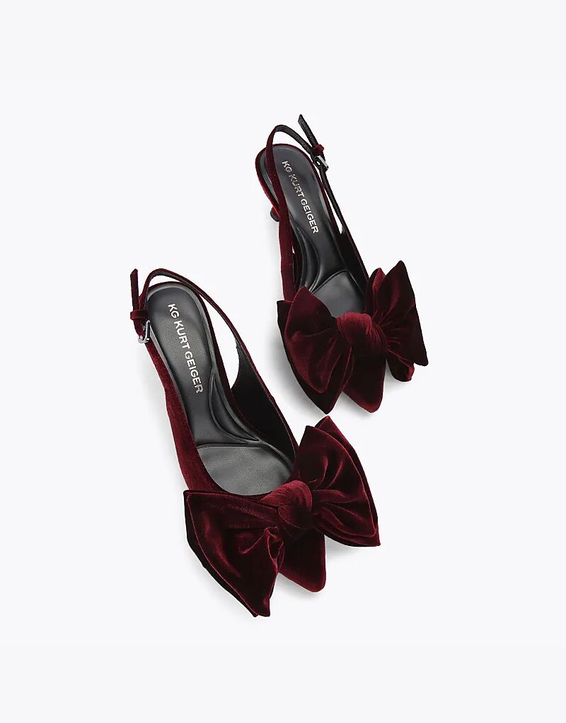 Туфли KG Kurt Geiger Tilly с бантом на каблуке, винного цвета — фото 2