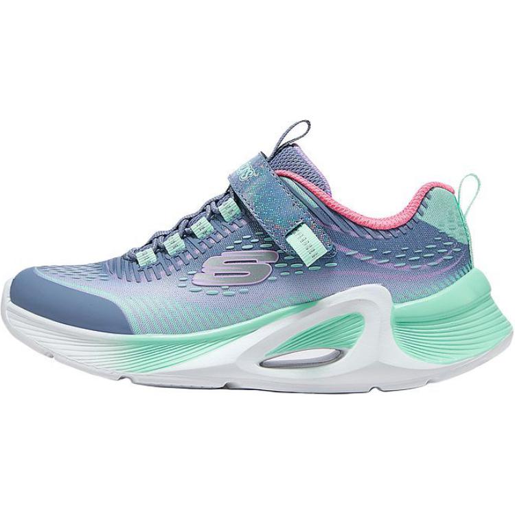 

Кроссовки детские с низким верхом, устойчивые к скольжению и износу Skechers Kids, синий/зеленый