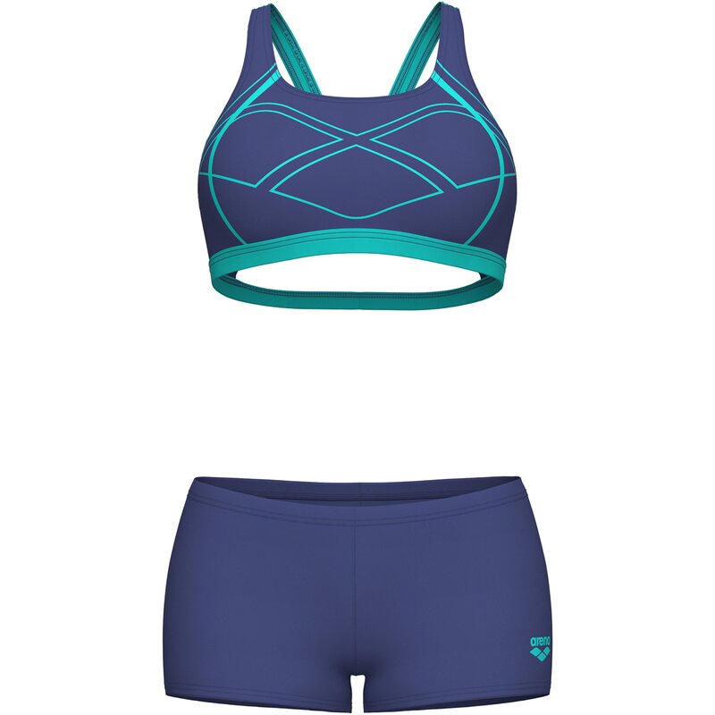 

Купальник бикини с графическим принтом, раздельный, из двух частей Arena, цвет future dusk-water