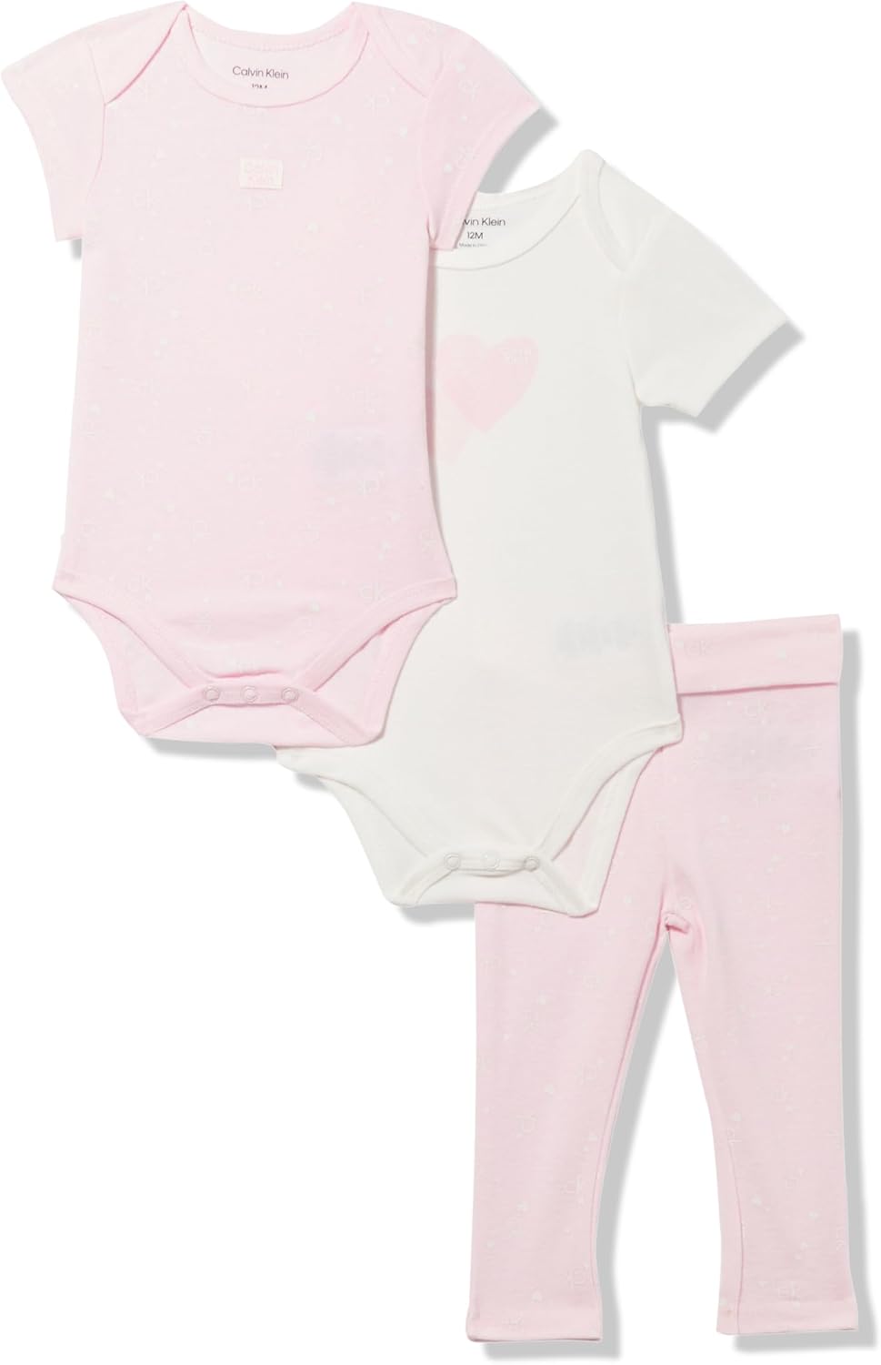 

Комплект из двух боди и брюк Calvin Klein для девочек, Shrinking Violet/Egret/Pale Lilac