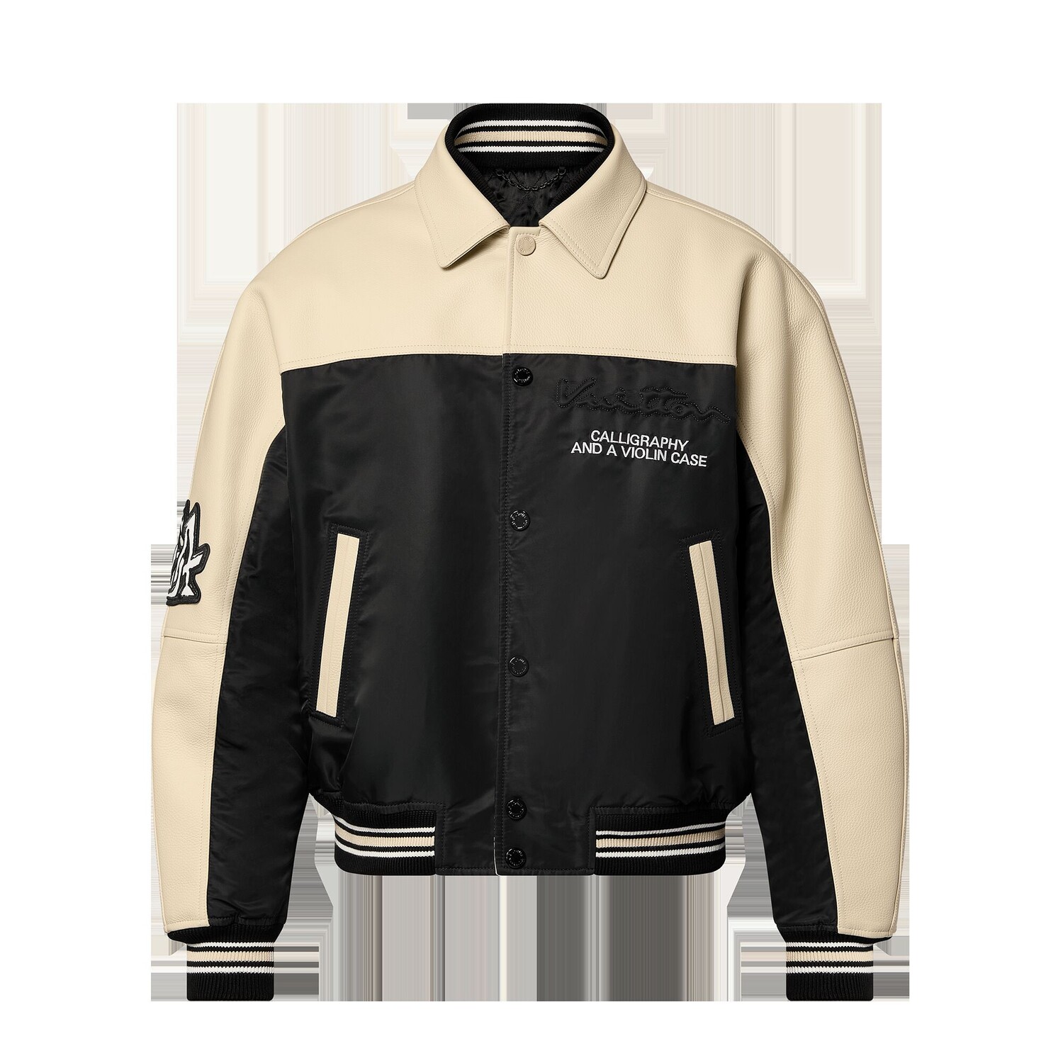 

Блузон из кожи и нейлона Louis Vuitton, коричневый